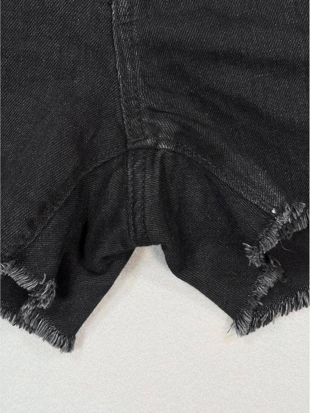 Aerie Black Daydream High-Waisted Distressed Denim Shorts Size L Elastic NWT - Picture 7 of 16
